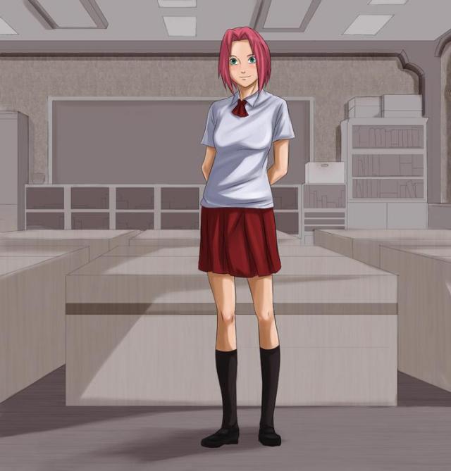 Haruno-san in school uniform